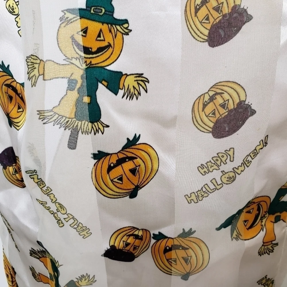 HALLOWEEN Jack o Lantern Scarf cream with orange and green 60
